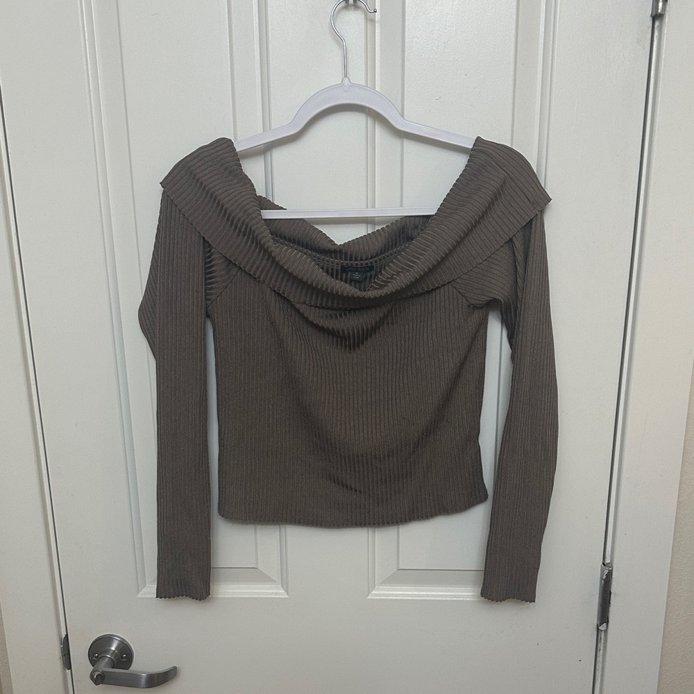 Wild Fable Brown Off-the-Shoulder Sweater